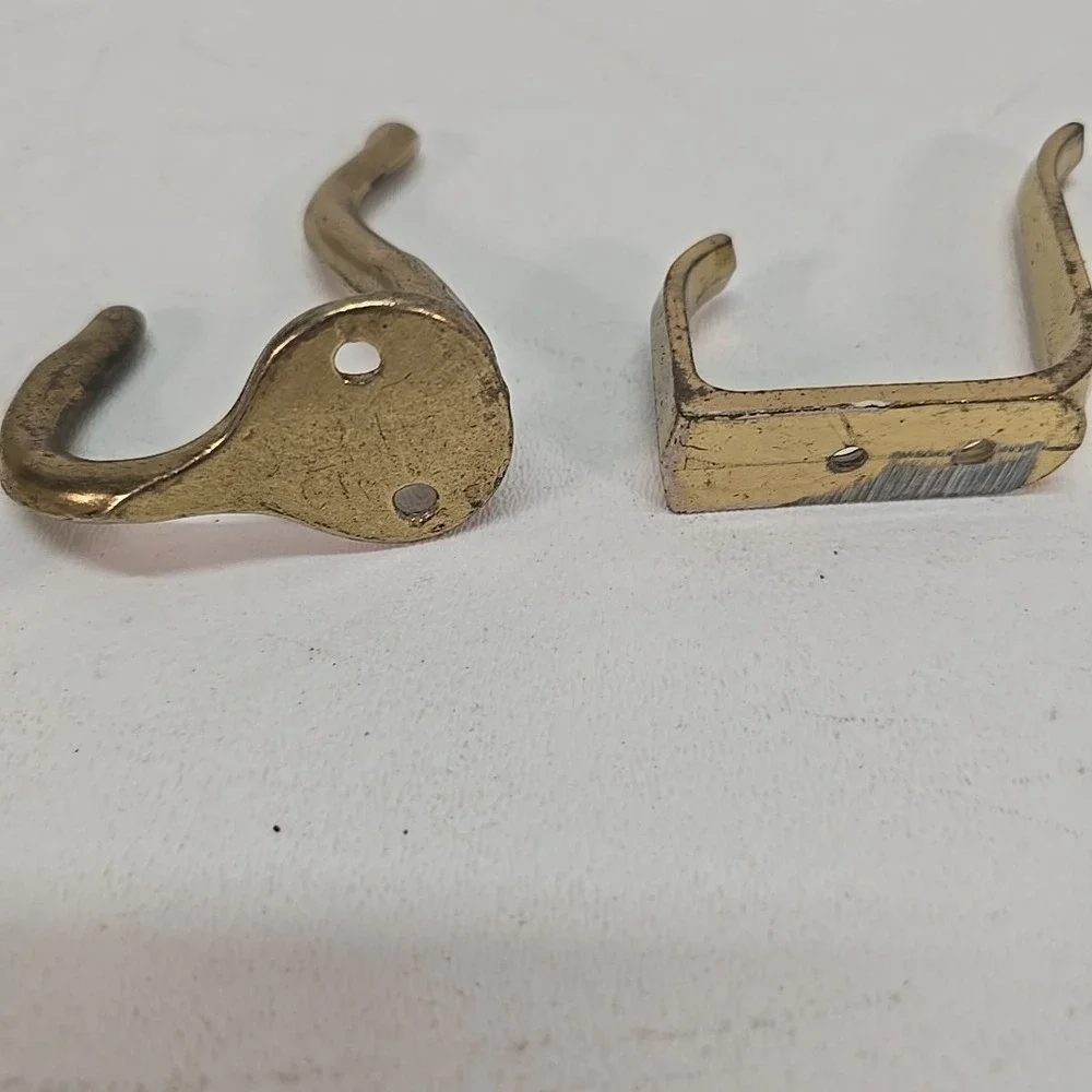 3 BRASS COLORED COAT HOOK